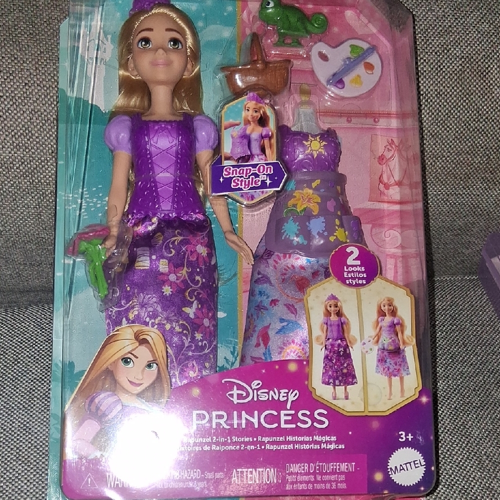 Disney Rapunzel Snap-On Style Doll in Purple and Pink Outfit